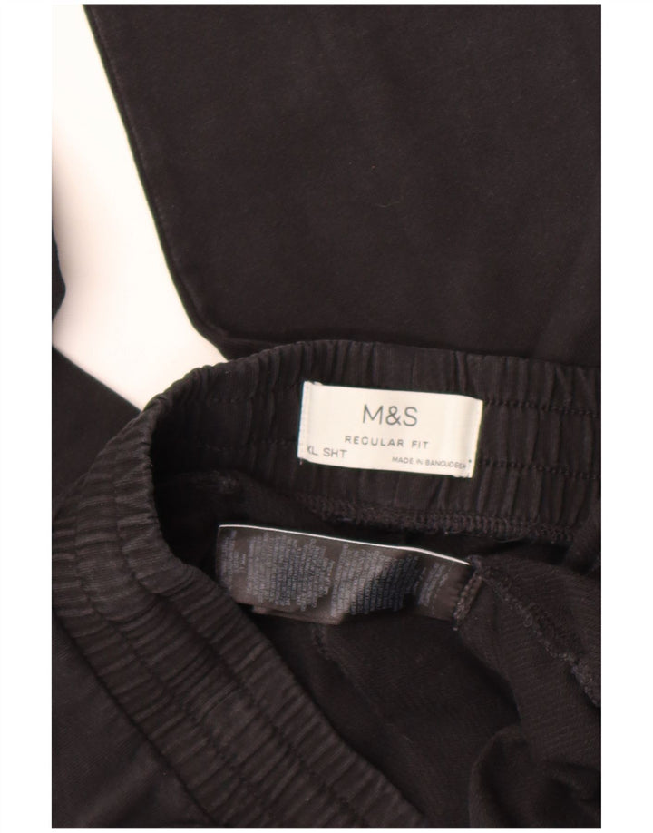 Marks & Spencer Ανδρική φόρμα κανονικής εφαρμογής παντελόνι XL μαύρο βαμβακερό
