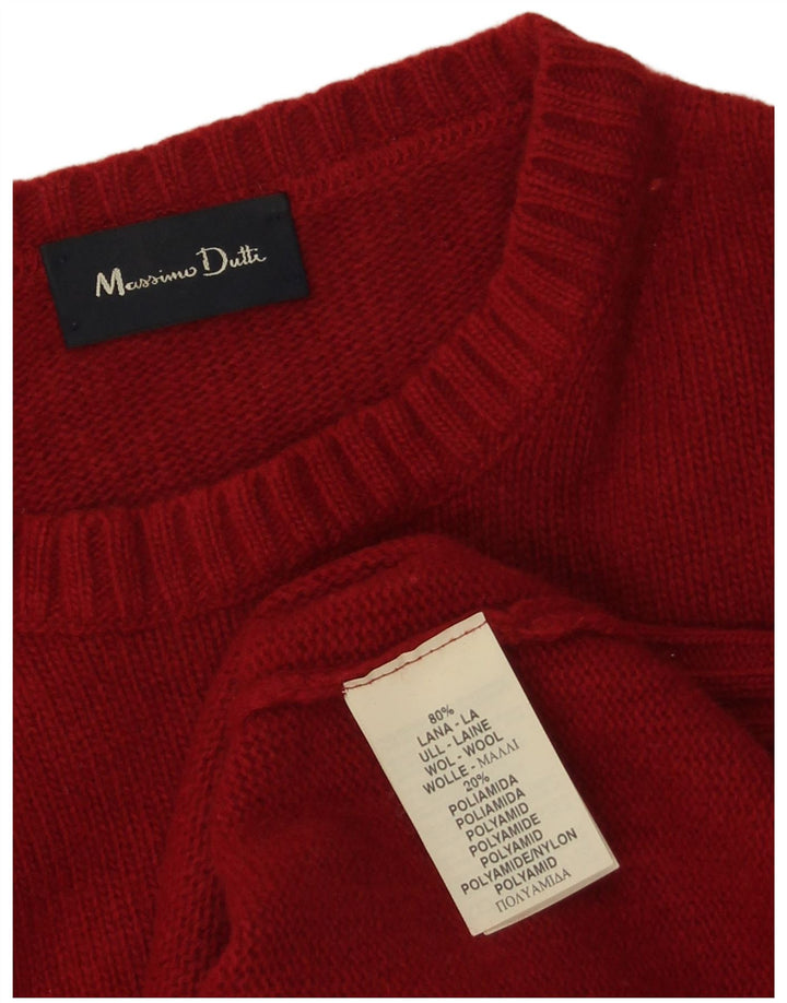 MASSIMO DUTTI Ανδρικό πουλόβερ με λαιμόκοψη, μεγάλο κόκκινο μάλλινο