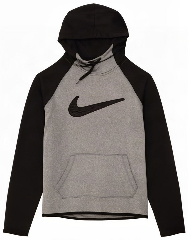 Nike Mens Therma-Fit Graphic Hoodie Jumper XS Grey Colorblock Polyester