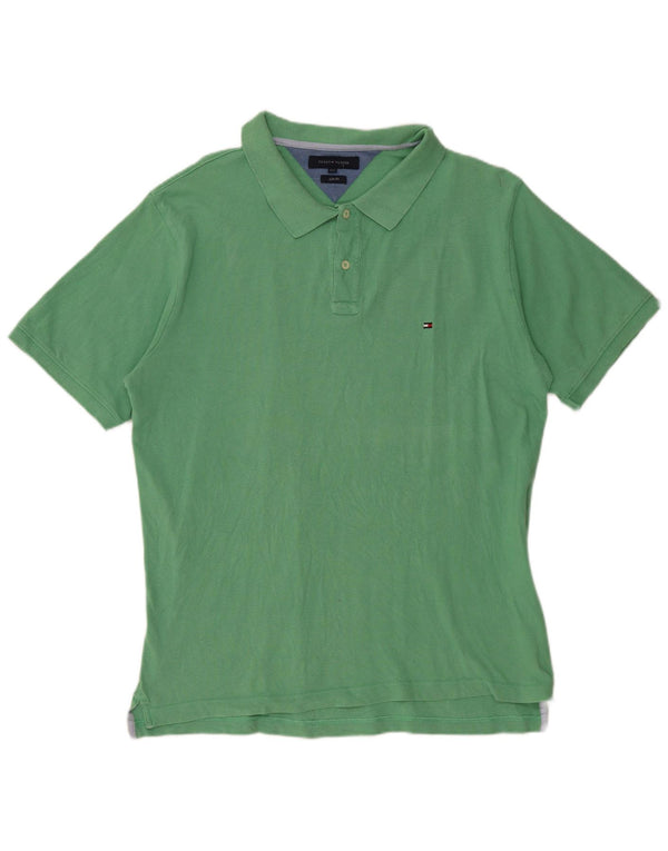 TOMMY HILFIGER Ανδρικό πουκάμισο Polo Slim Fit 2XL πράσινο βαμβακερό