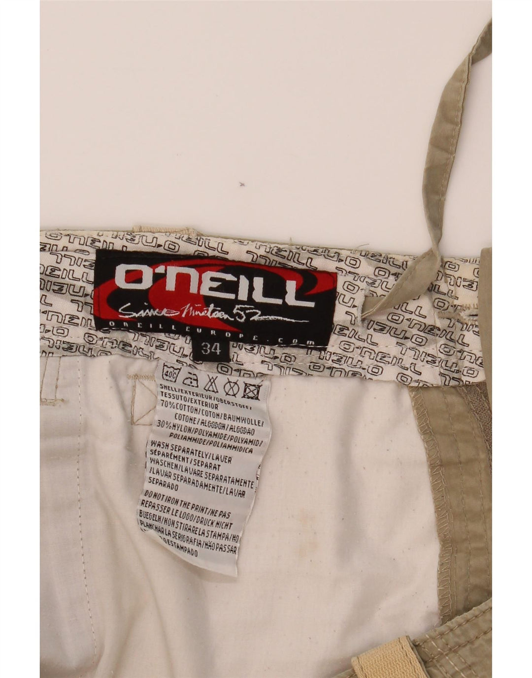 O'NEILL Ανδρικό παντελόνι Capri Cargo W34 L19 Μπεζ βαμβακερό