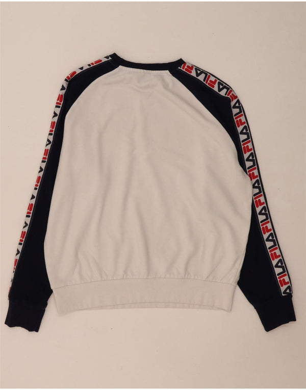 Ανδρικό γραφικό φούτερ FILA Jumper σε μεγάλο λευκό χρώμα, βαμβακερό