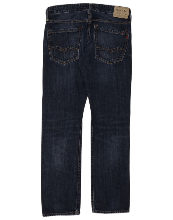 Replay Ανδρικό ίσιο τζιν W32 L32 Navy Blue Cotton