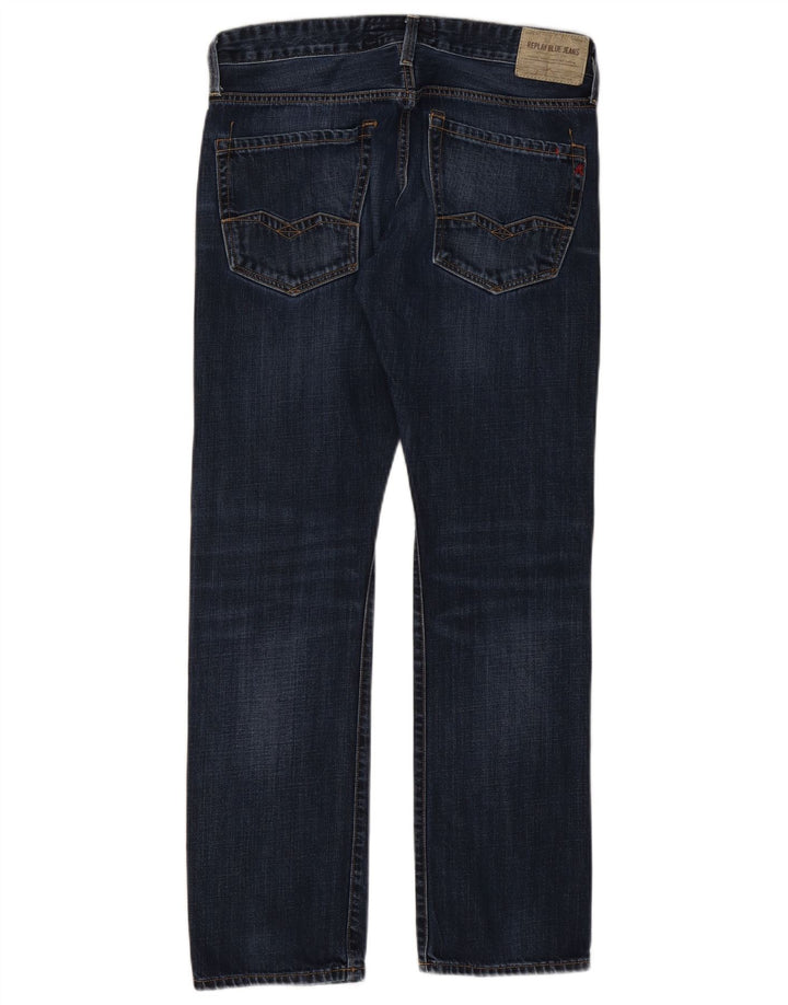 Replay Ανδρικό ίσιο τζιν W32 L32 Navy Blue Cotton