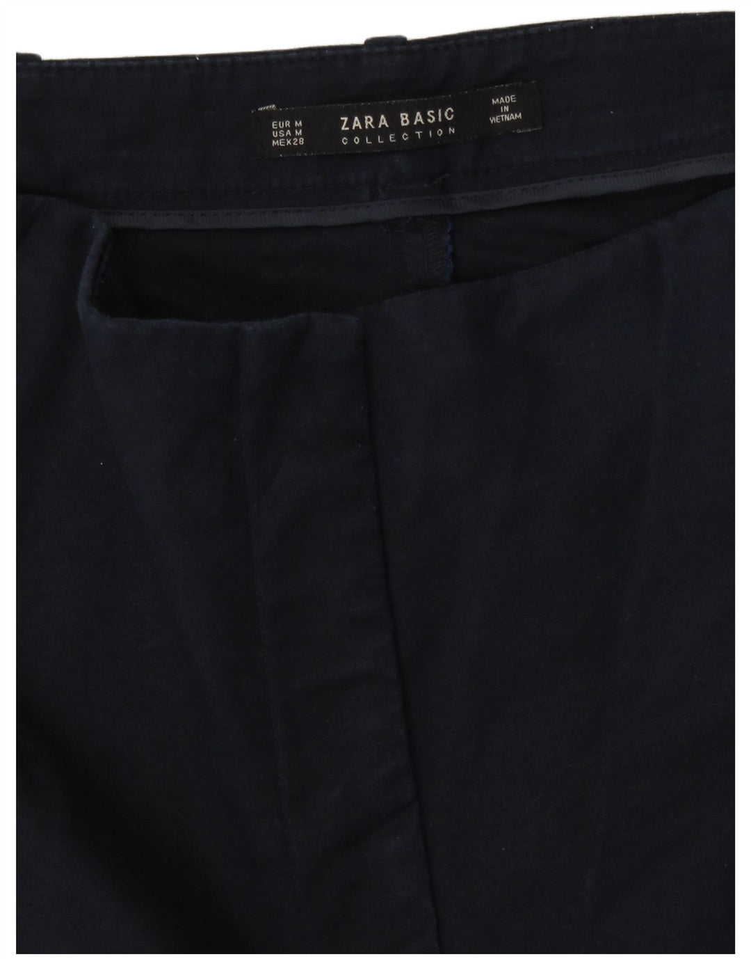 Zara Γυναικείο Ψηλόμεσο Σορτς Chino Medium W28 Navy Blue