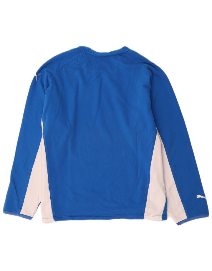 Puma Γυναικείο τοπ μακρυμάνικο UK 14 μεσαίου μπλε χρώματος βαμβακερό