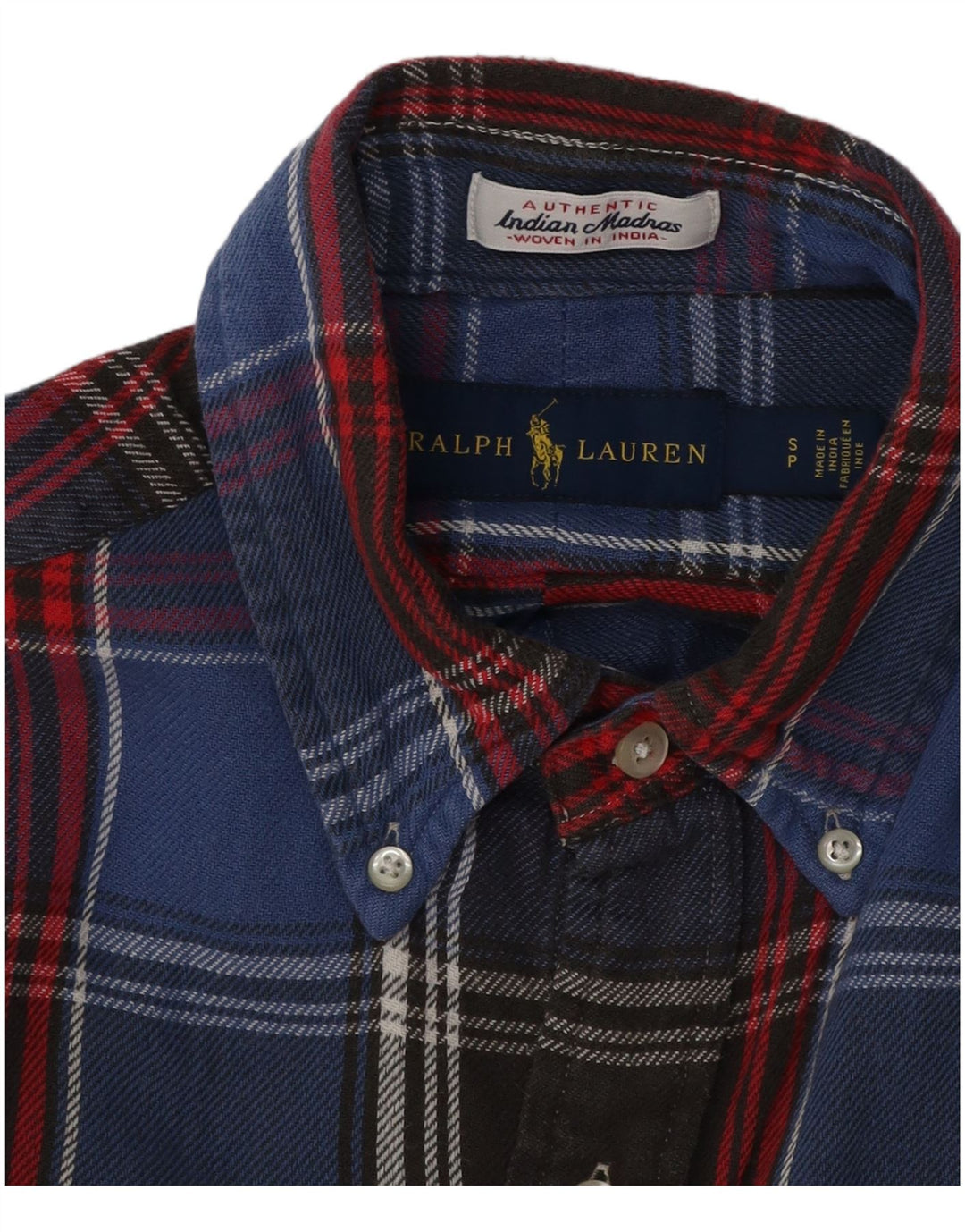 RALPH LAUREN Ανδρικό φανελένιο πουκάμισο Small Blue Check Cotton
