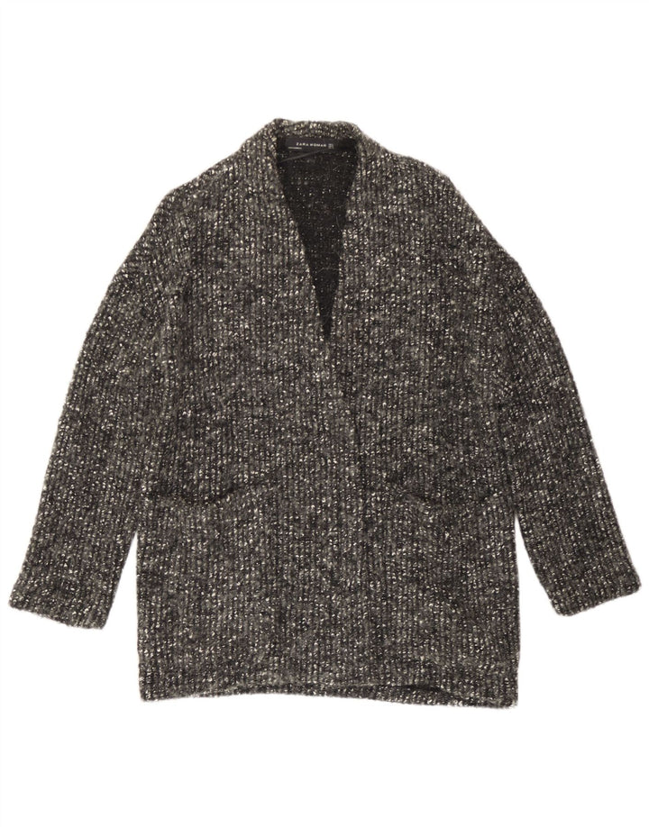 Zara Γυναικείο ανοιχτό πουλόβερ UK 10 Small Grey Flecked Wool