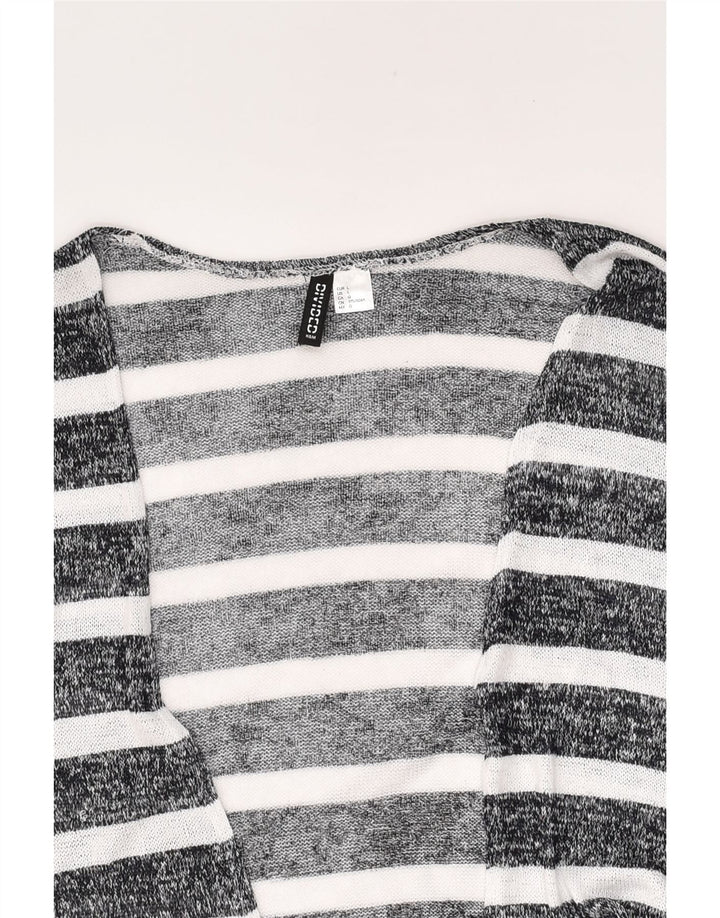 H&M Womens Cardigan Sweater UK 16 Large Grey Striped | Vintage H&M | Thrift | Second-Hand H&M | Used Clothing | Messina Hembry 