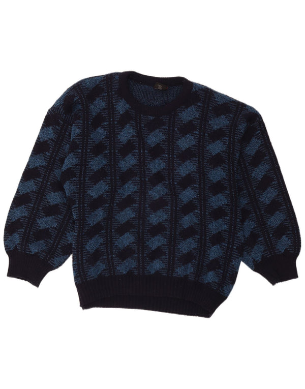 Ανδρικό πουλόβερ με λαιμόκοψη VINTAGE 2XL Μαύρο γεωμετρικό ακρυλικό