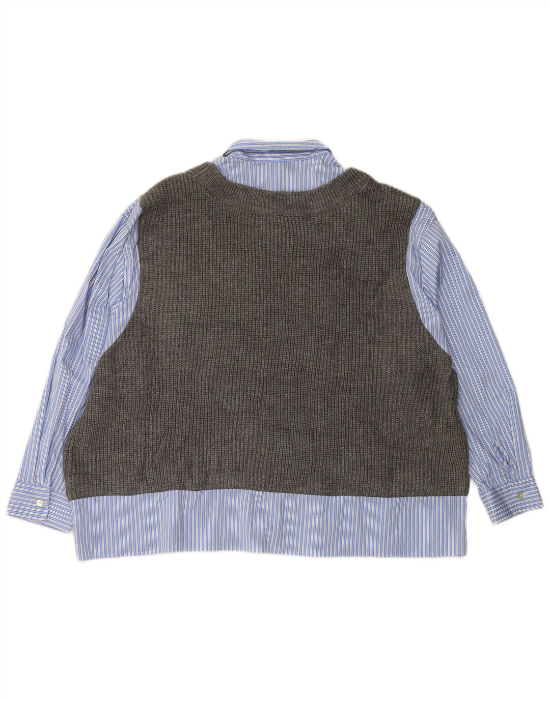 ZARA Γυναικείο Πλεκτό Πλεκτό Πουκάμισο UK 6 XS Μπλε ριγέ