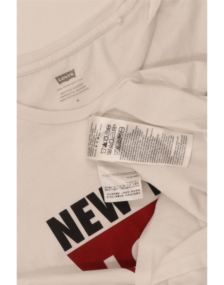 Γυναικείο γραφικό μπλουζάκι Levi's Top UK 12 μεσαίο λευκό βαμβακερό