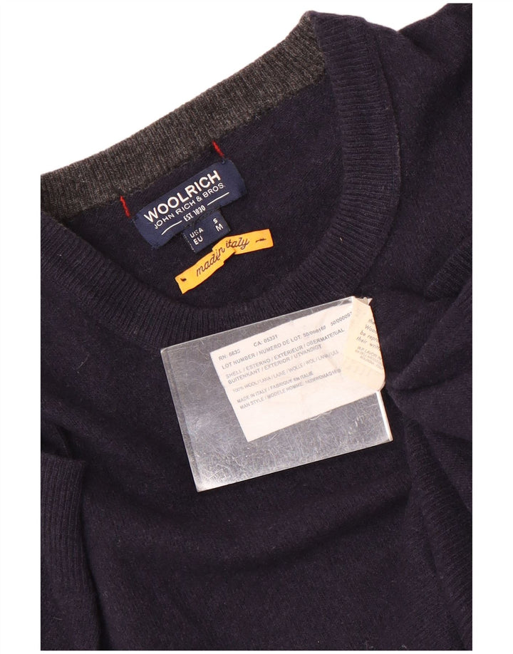 Ανδρικό πουλόβερ Woolrich Crew Neck Jumper Μικρό μάλλινο Navy Blue