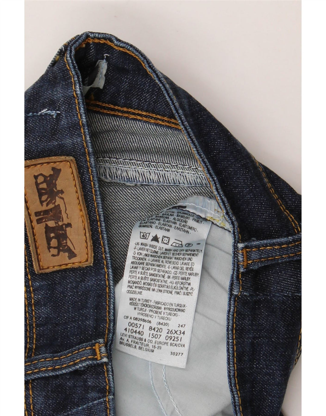 Levi's Womens 571 Slim Jeans W26 L26 Blue Cotton