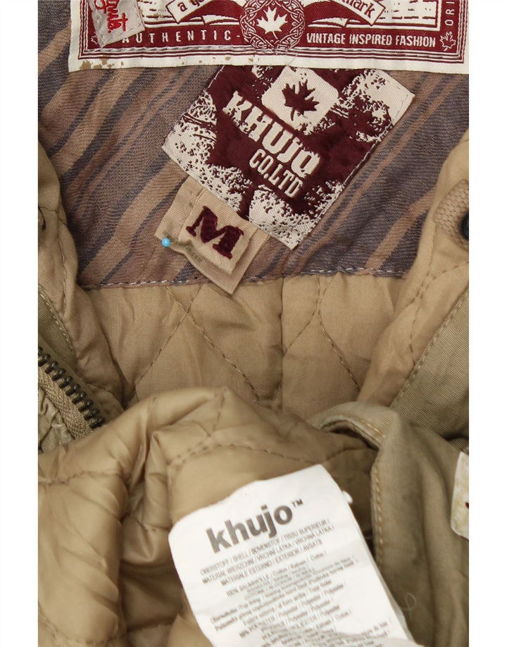 KHUJO Γυναικείο μπουφάν με κουκούλα ανεμοθραυστικό UK 14 μεσαίο χακί βαμβακερό χειμώνα