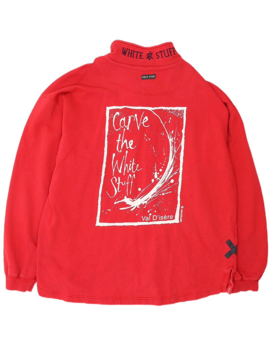 WHITE STUFF Ανδρική φούτερ με γραφικό φερμουάρ σε γραφικό φόρμα Jumper XL Κόκκινο