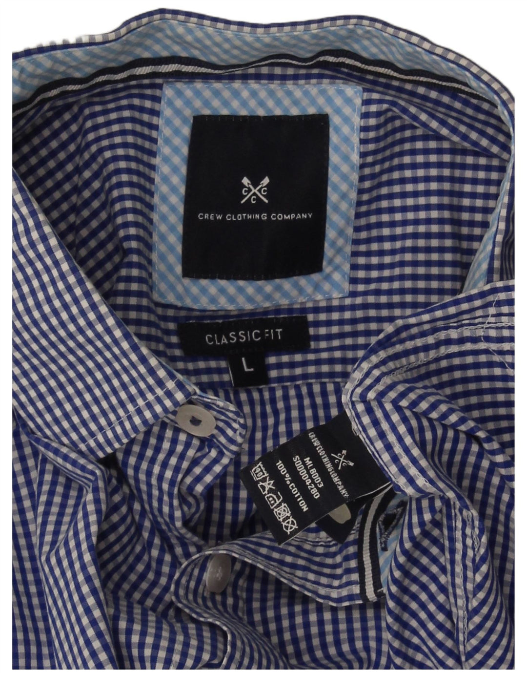 Crew Clothing Ανδρικό πουκάμισο Classic Fit μεγάλο μπλε βαμβακερό Gingham