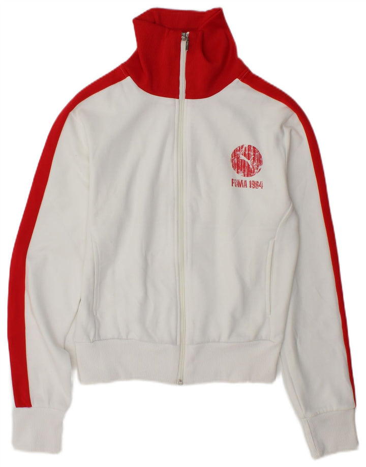 Γυναικεία αθλητική φόρμα Puma Top Jacket UK 10 Small White Colourblock
