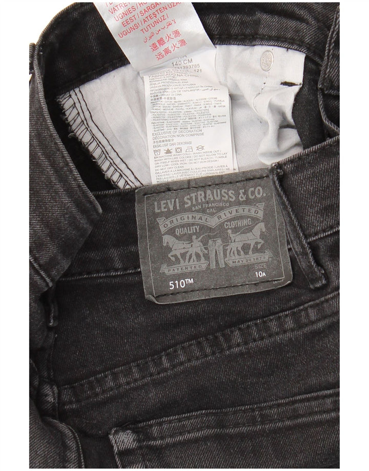 LEVI'S Boys 510 Skinny Jeans 9-10 ετών W26 L27 Μαύρο βαμβακερό