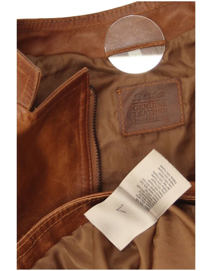 Bata Γυναικείο Δερμάτινο Μπουφάν Biker UK 14 Large Brown