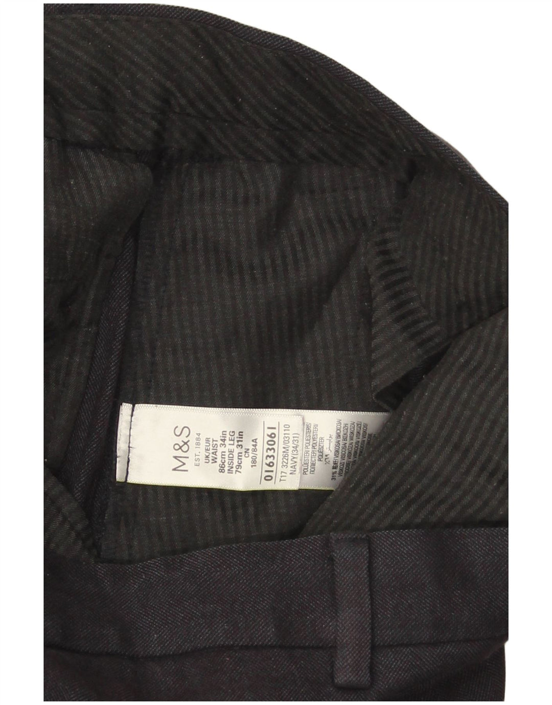 Ανδρικό Casual παντελόνι Marks & Spencer Regular Fit W34 L31 Navy Blue
