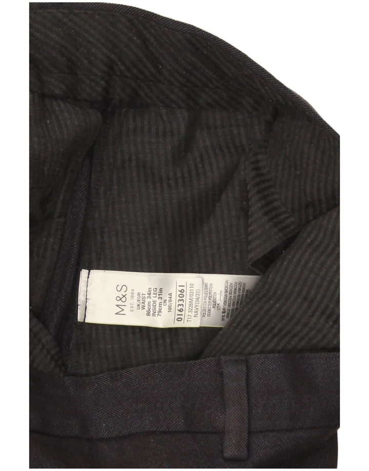 Ανδρικό Casual παντελόνι Marks & Spencer Regular Fit W34 L31 Navy Blue