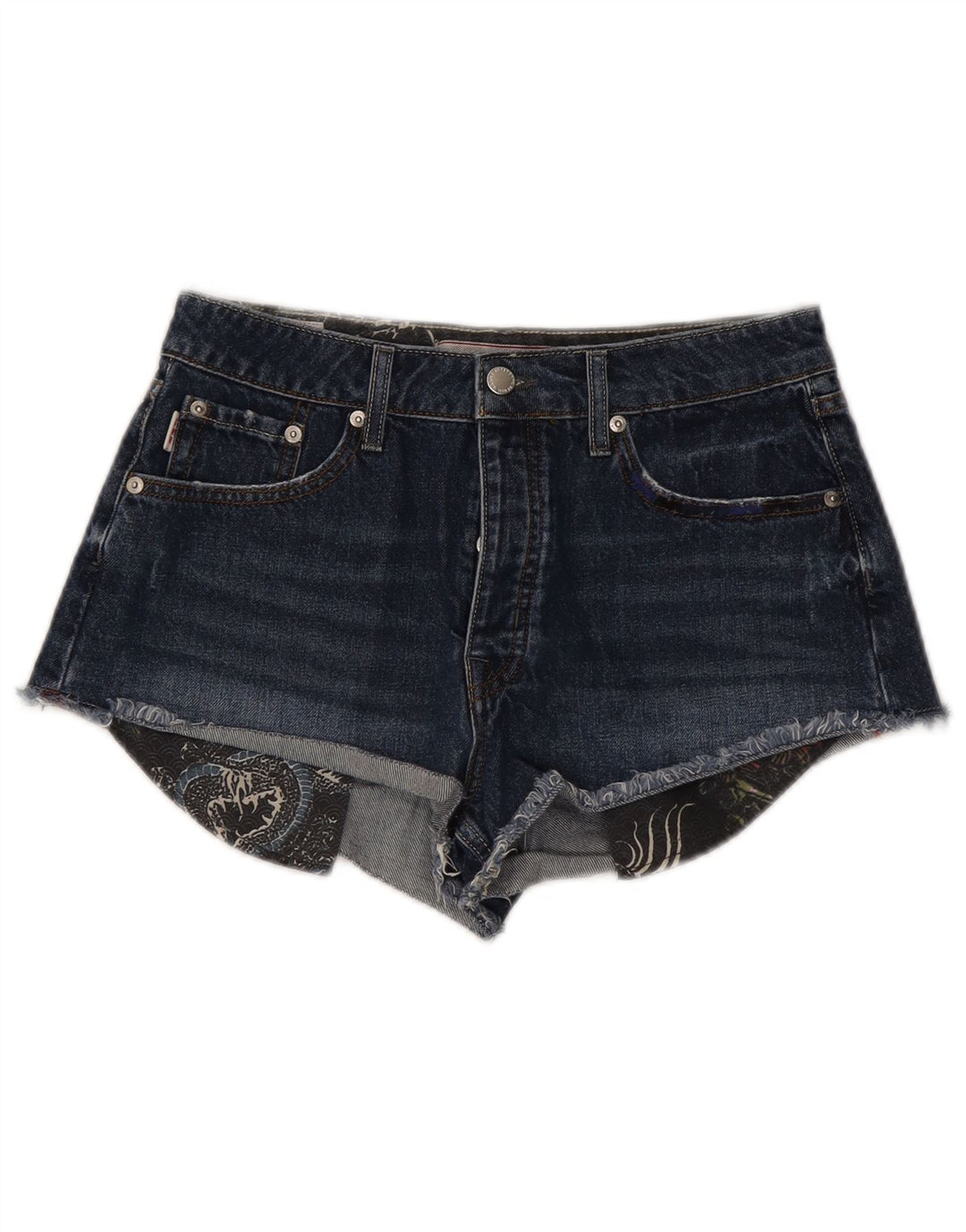 Γυναικείο τζιν σορτς Superdry W28 Βαμβακερό μεσαίο γαλάζιο