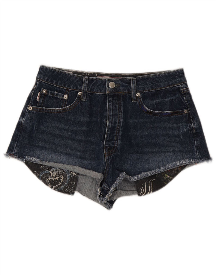 Γυναικείο τζιν σορτς Superdry W28 Βαμβακερό μεσαίο γαλάζιο
