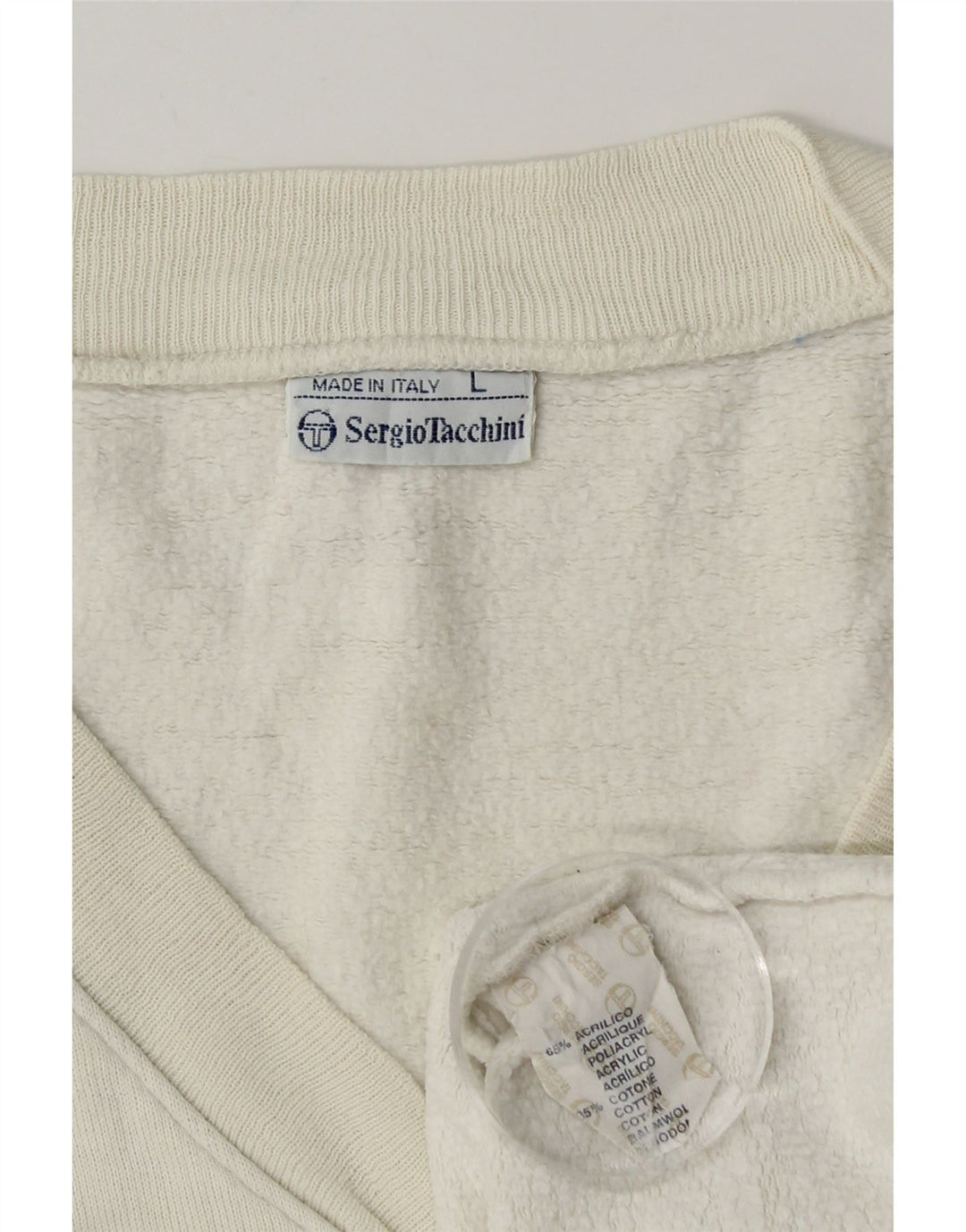 Ανδρικό αμάνικο φούτερ Sergio Tacchini Jumper σε μεγάλο λευκό χρώμα