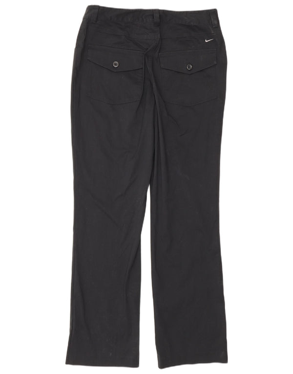 Nike γυναικείο ίσιο casual παντελόνι UK 10 Small W32 L30 μαύρο βαμβακερό