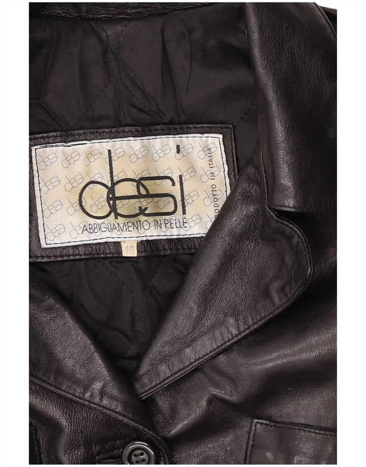 Desi Γυναικείο Δερμάτινο Μπουφάν IT 46 Large Μαύρο Δερμάτινο