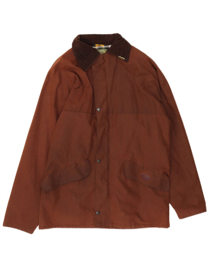 Ανδρικό κερωμένο βαμβακερό μπουφάν Oxford UK 38 Medium Brown