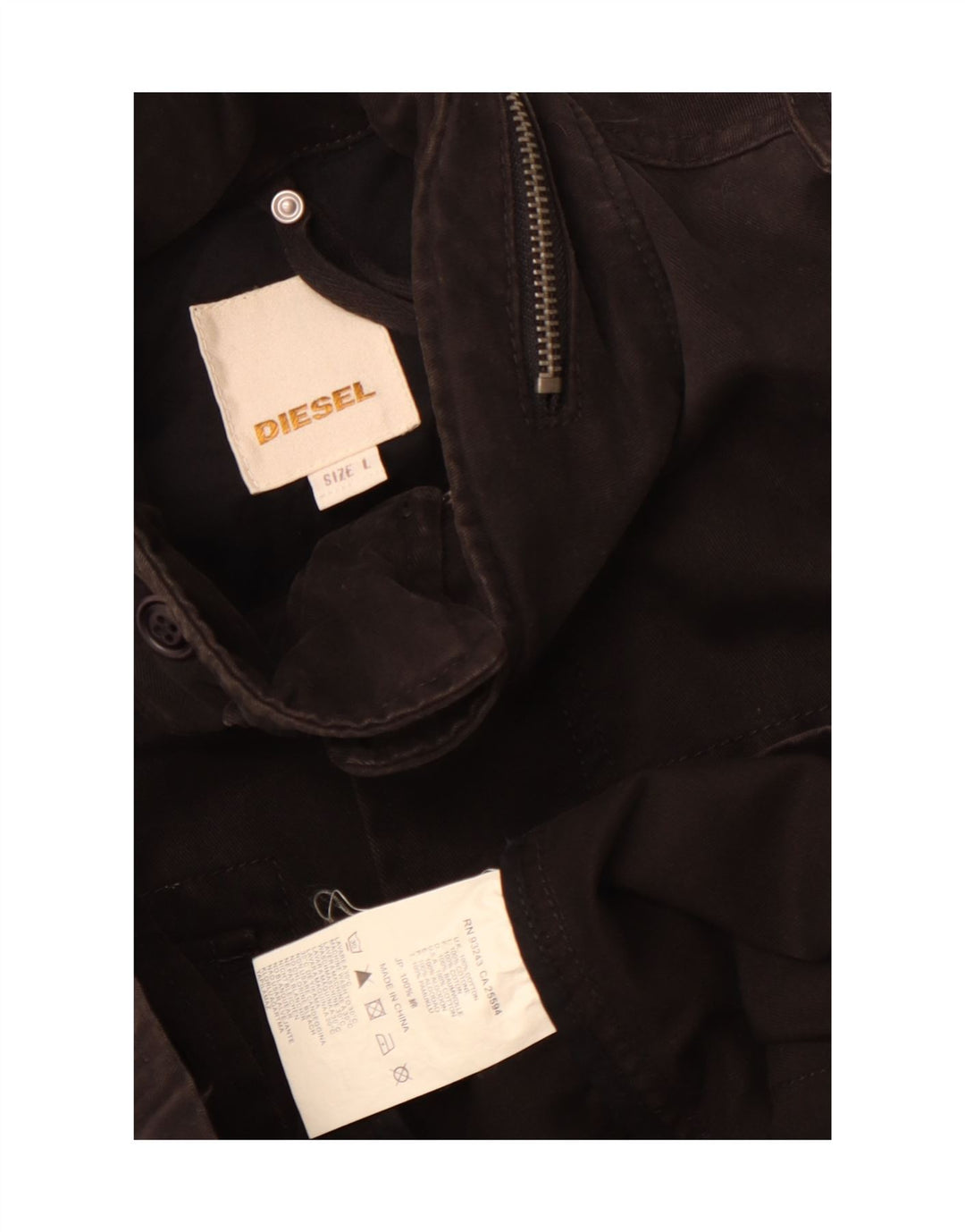 Diesel Ανδρικό Στρατιωτικό Μπουφάν UK 40 μεγάλο μαύρο βαμβακερό