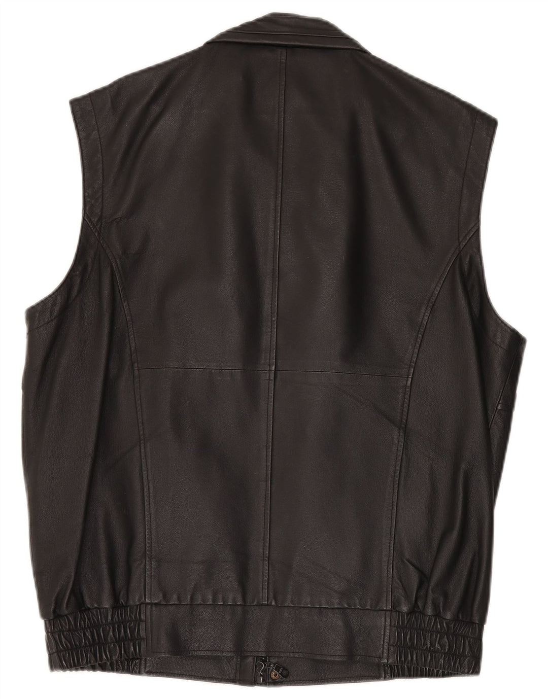 Vintage Ανδρικό Δερμάτινο Gilet IT 52 XL Μαύρο Δερμάτινο