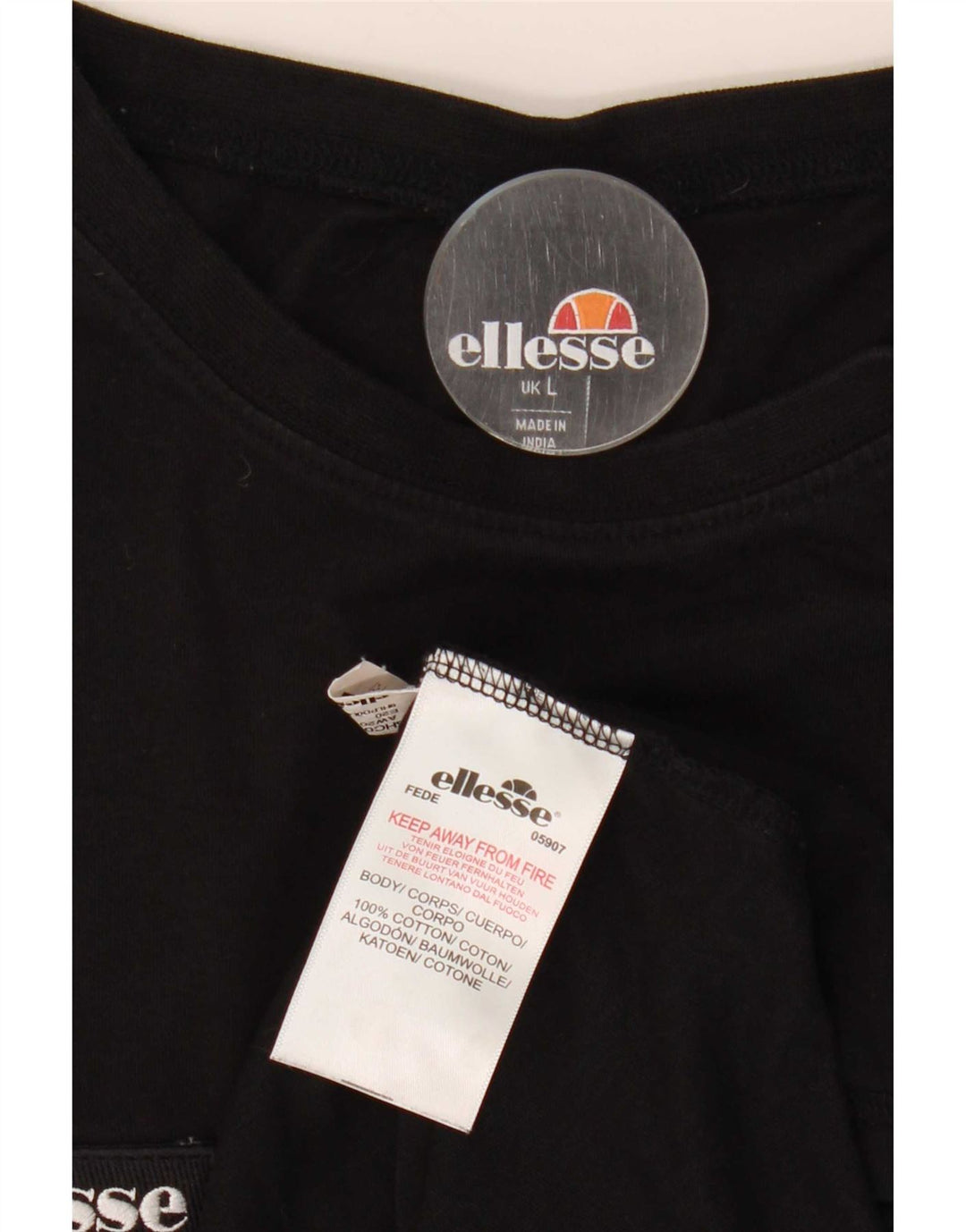 Ανδρικό γραφικό T-Shirt Ellesse Top Large Μαύρο