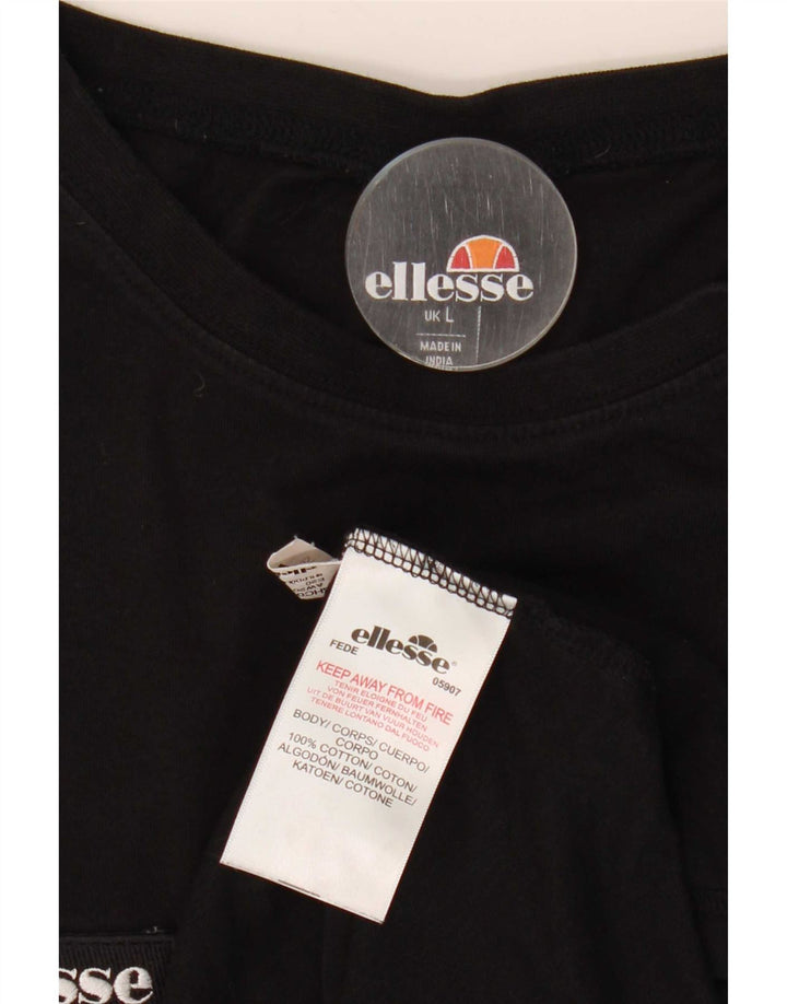 Ανδρικό γραφικό T-Shirt Ellesse Top Large Μαύρο