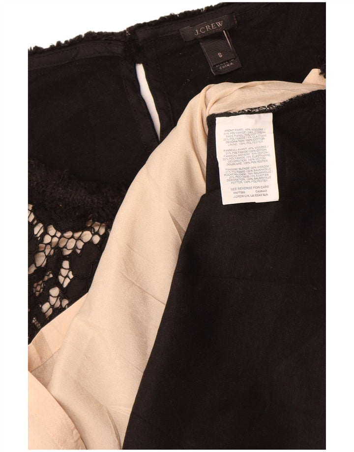 J. CREW Γυναικεία αμάνικη μπλούζα τοπ UK 10 Small Black Floral Viscose