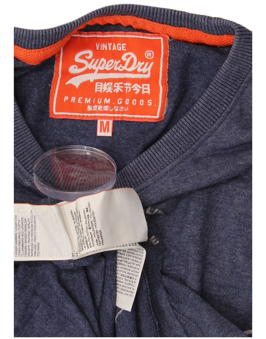 Ανδρικό γραφικό μπλουζάκι SUPERDRY Τοπ μεσαίο μπλε ναυτικό βαμβακερό