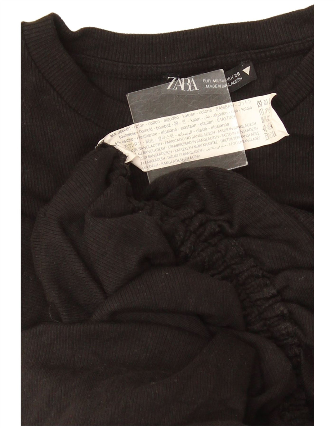Zara Γυναικείο Φόρεμα Bodycon UK 12 Μεσαίο μαύρο βαμβακερό