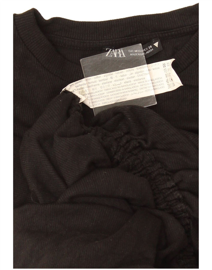 Zara Γυναικείο Φόρεμα Bodycon UK 12 Μεσαίο μαύρο βαμβακερό