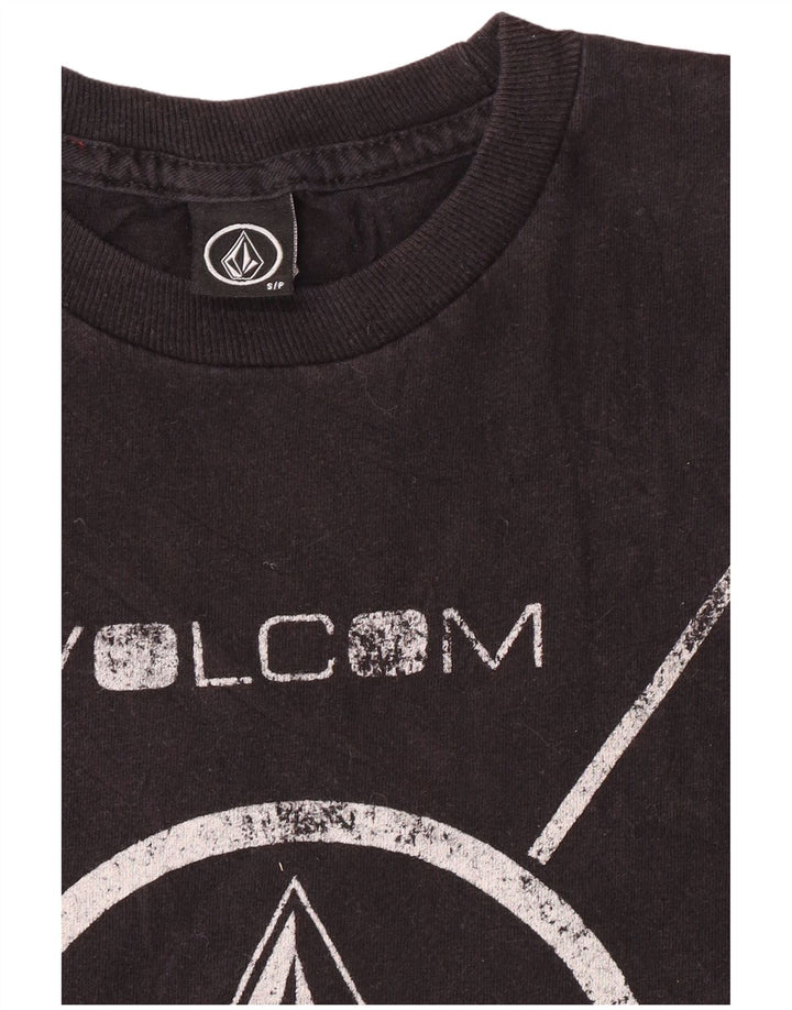 Ανδρικό γραφικό T-Shirt Volcom Top Μικρό μαύρο βαμβακερό