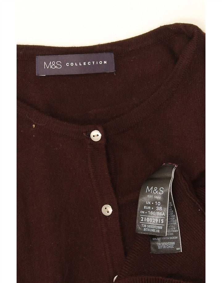 Marks & Spencer Γυναικεία ζακέτα πουλόβερ UK 10 Μικρή καφέ βισκόζη