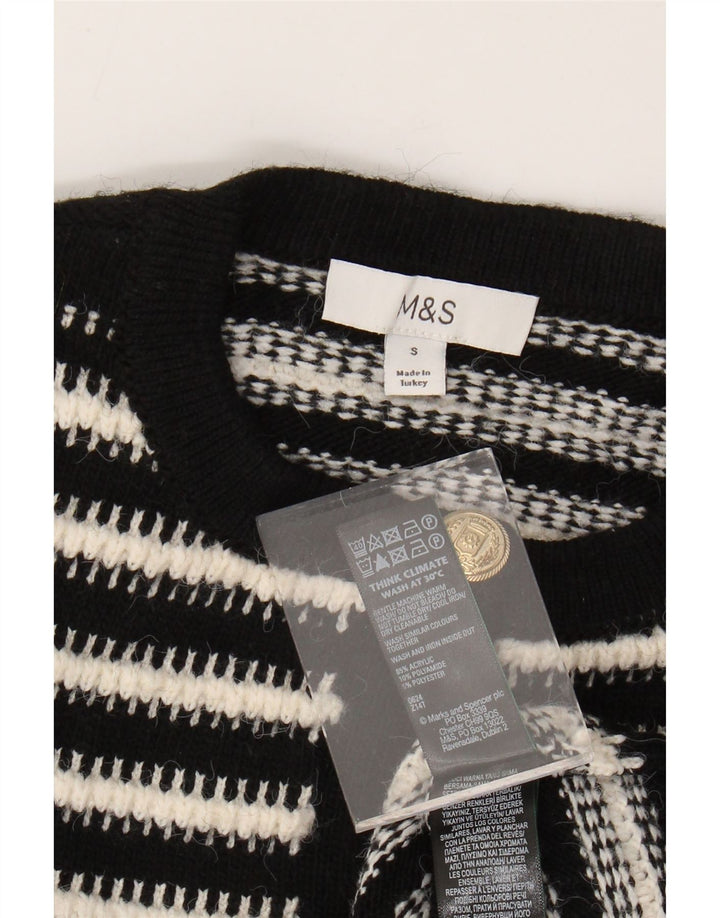MARKS & SPENCER Γυναικείο πουλόβερ ζακέτα UK 10 Small Black Ride Acrylic