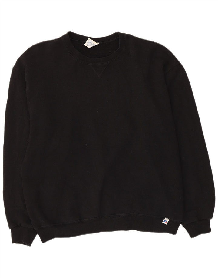 Russell Athletic Γυναικεία Φούτερ Jumper UK 16 Large Μαύρο Βαμβακερό