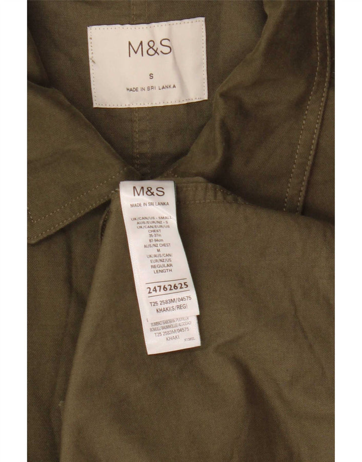 Ανδρικό πουκάμισο Marks & Spencer, μικρό χακί βαμβακερό