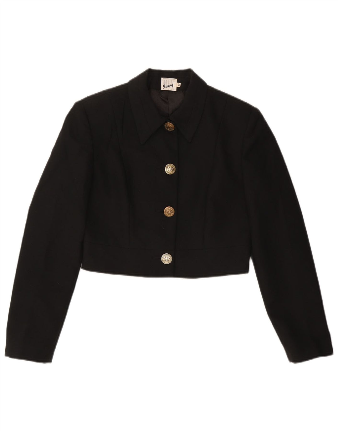 VINTAGE Γυναικείο μπουφάν Bolero IT 42 Μεσαίο Μαύρο Βισκόζη