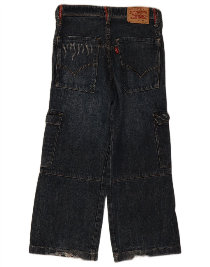 Levi's Boys Distressed Cargo Wide Leg Jeans 9-10 ετών W24 L20 Blue