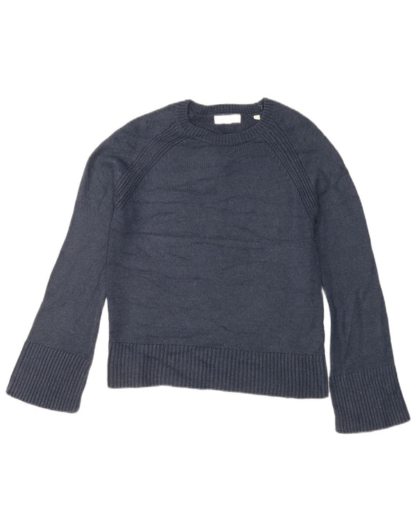 Fat Face Womens Crew Neck Jumper πουλόβερ UK 8 Small Navy Blue Acrylic