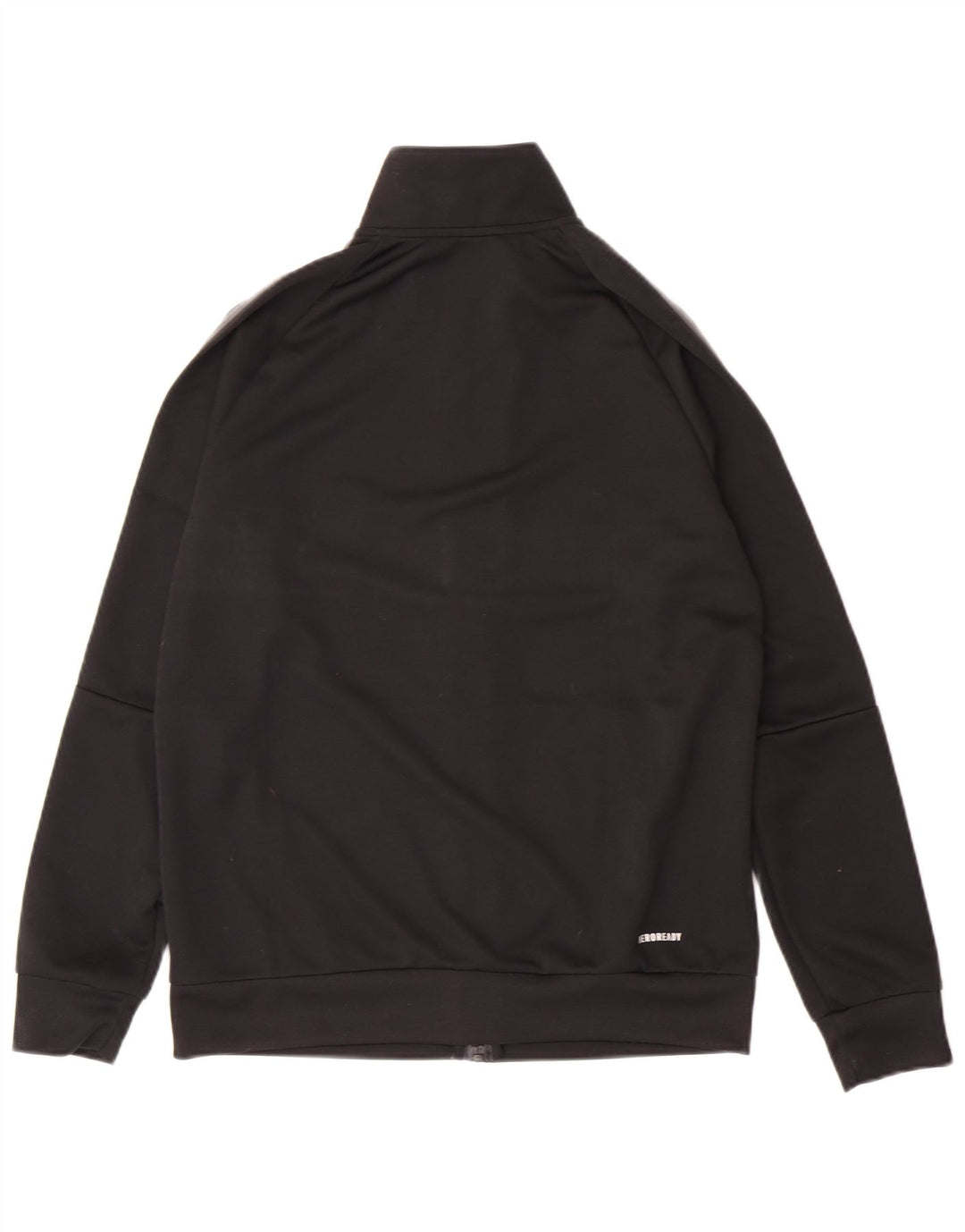 ADIDAS Boys Tracksuit Top Jacket 13-14 Years Black Striped Polyester