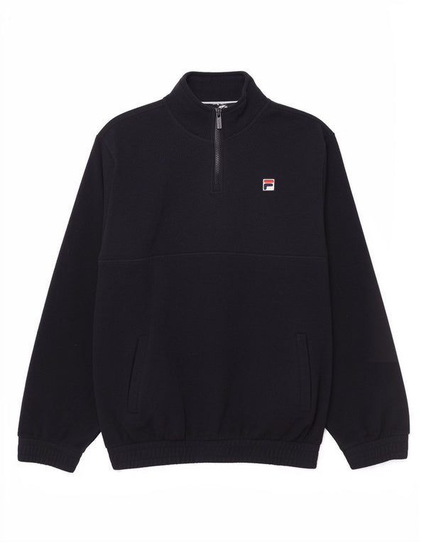 Fila Mens Zip Neck Fleece Jumper Medium Navy Blue